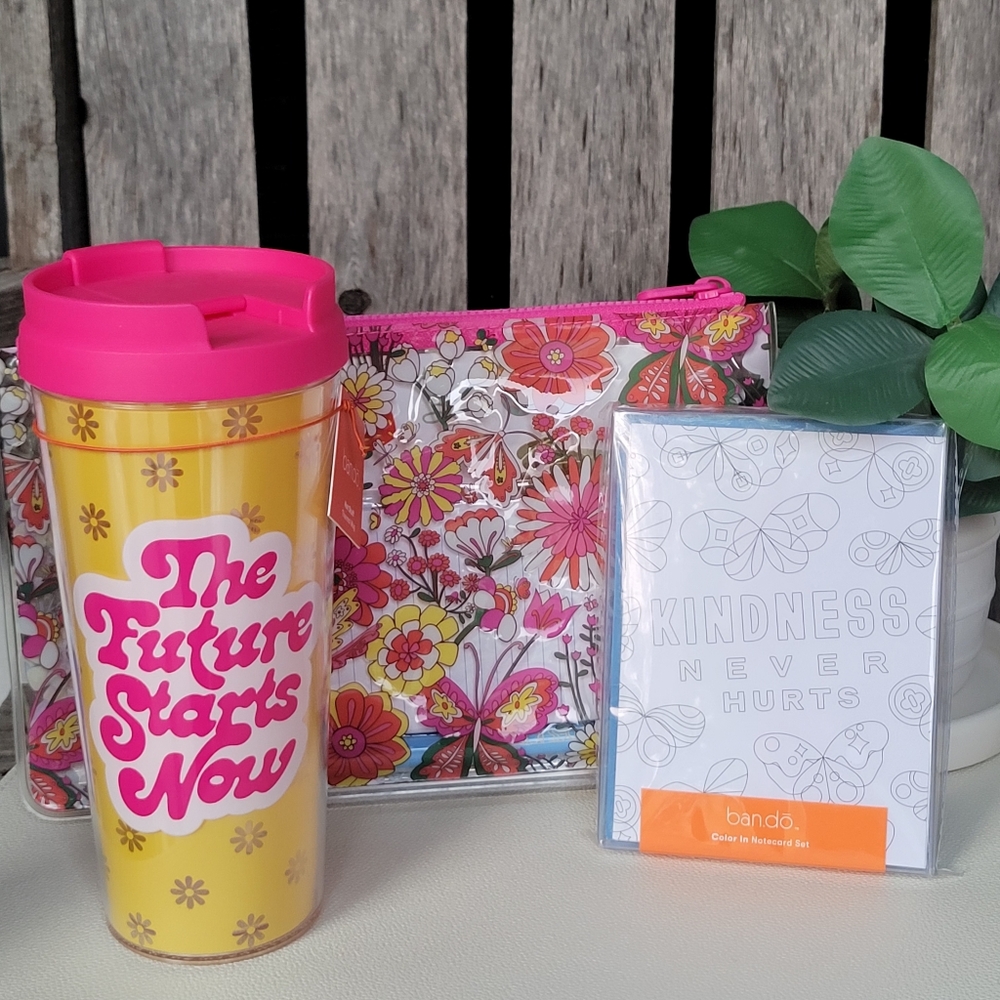 ban.do HOT STUFF thermal mug  hot pink & yellow, Activity Pack, Note Cards - Picture 2 of 8